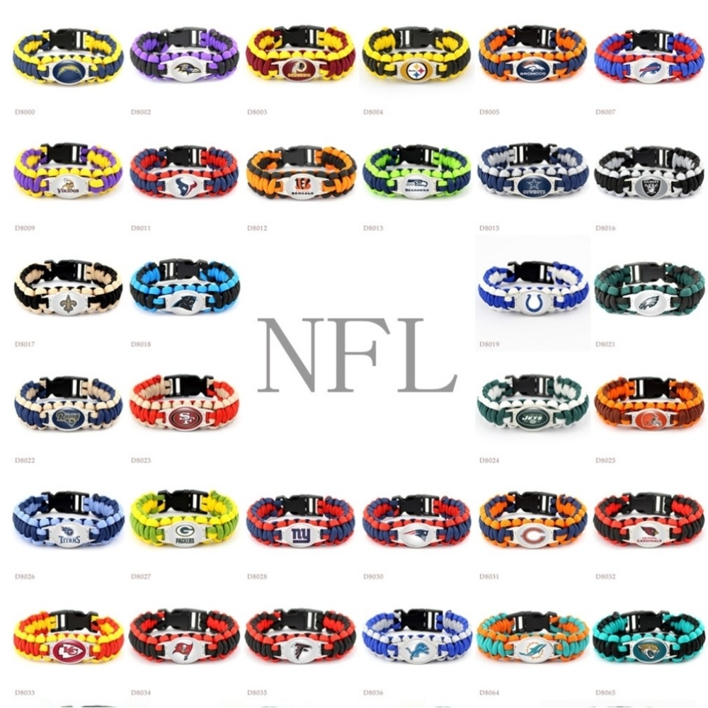 Brand New NFL Teams Paracord Bracelets